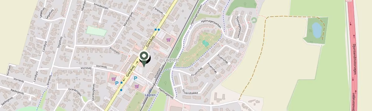 Kort over Grenåvej 758 i Løgten